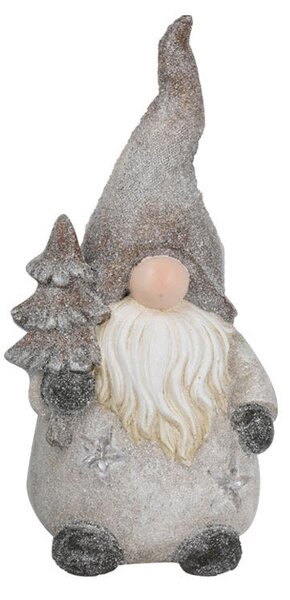Gnomo Natalizio H41,5 cm in Resina con Albero di Natale
