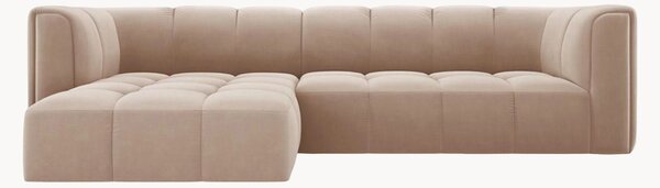 Divano angolare componibile 3 posti beige e nero Francesca