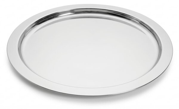Vassoio Rotondo in acciaio inox 18.10 senza manici � 35 cm Linea BOSTON EME in acciaio inox Lucido bordo filo lucido