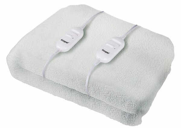 Coperta Termica Elettrica Matrimoniale 120W Kooper Pisola Bianca