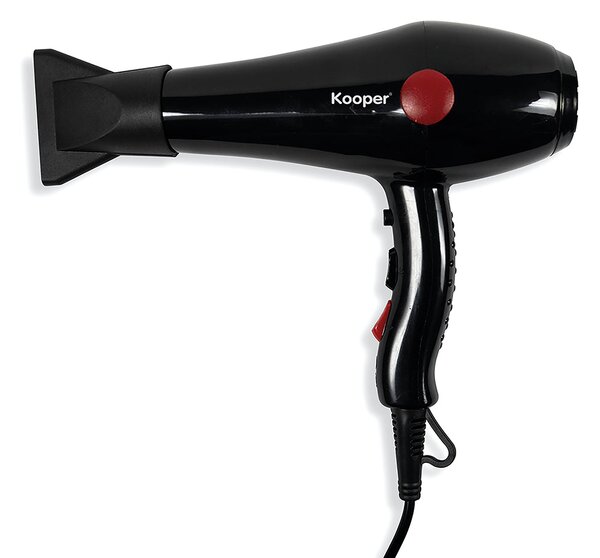 Asciugacapelli Phon 2000W 2 Velocità Kooper con Diffusore Nero
