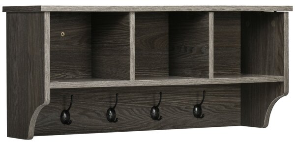 Appendiabiti da Parete 80x24x35,5 cm in Legno e Metallo Grigio
