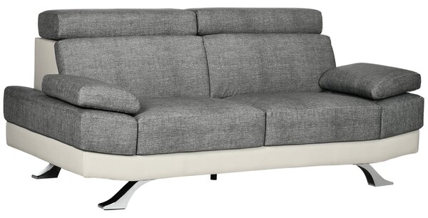 Divano 2 Posti 189x96,5x84 cm in Similpelle Grigio