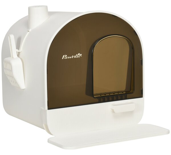 Lettiera per Gatti 43x44x47 cm in Polipropilene Bianca e Nera