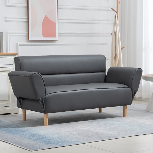 Divano 2 Posti 164x71x75 cm in PVC Grigio