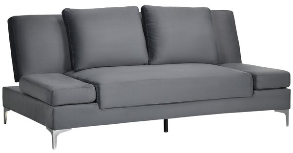 Divano Letto Matrimoniale 190x102x82 cm in Poliestere e Metallo Grigio