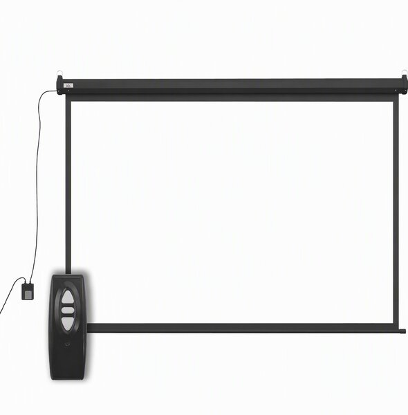 HOMCOM Schermo per Proiettore 100" Formato 4:3 Regolabile con Telecomando, 203x152cm, Nero