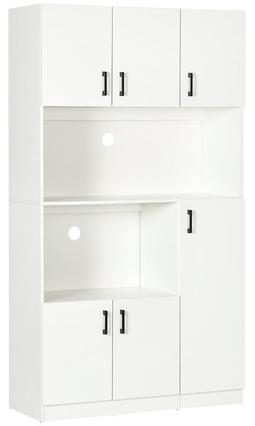 Mobile Dispensa Alto 6 Ante 2 Ripiani 100x40x180 cm in Truciolato Bianco