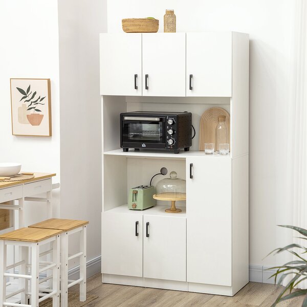 Mobile Dispensa Alto 6 Ante 2 Ripiani 100x40x180 cm in Truciolato Bianco