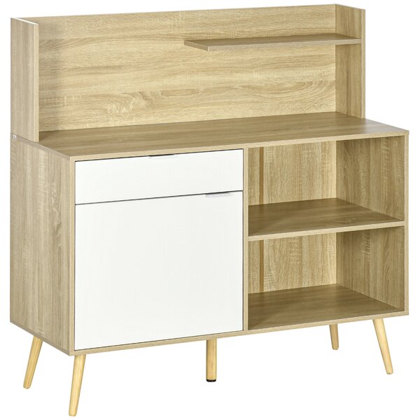 Mobiletto Bagno 2 Ripiani 1 Cassetto 118,3x43,8x118,7 cm in Truciolato Bianco