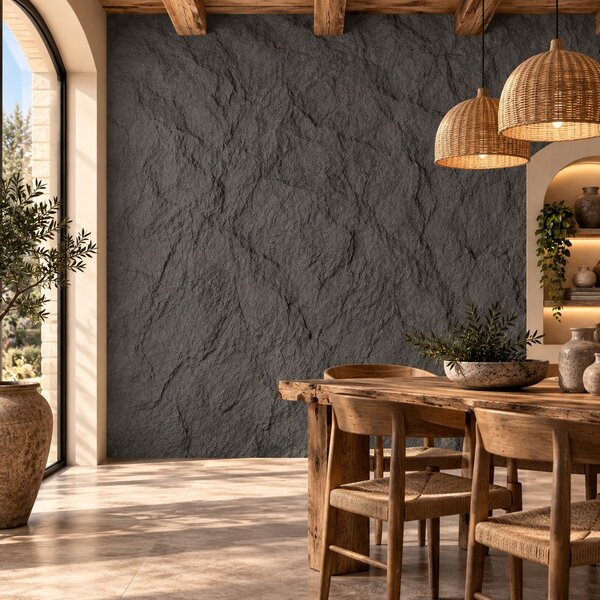 Divina Home Set 10 pz Pannello Decorativo effetto Roccia Pietra 3D 7,2 mt2 Rivestimento Murale in PU 120 x 60 x 1,6 Grigio Ossidiana - DH104834