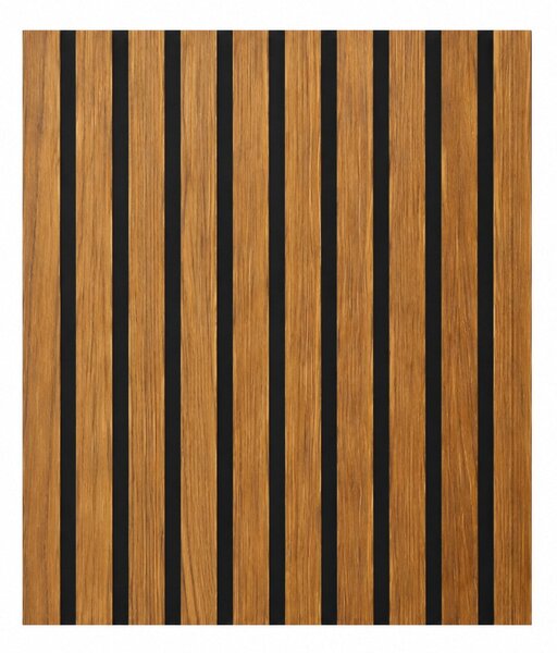 Divina Home Set 12 pz Pannello Decorativo a Listelli in Legno Doghe MDF e Feltro PET 60x60 Rivestimento Murale Fonoassorbente Teak - DH104826