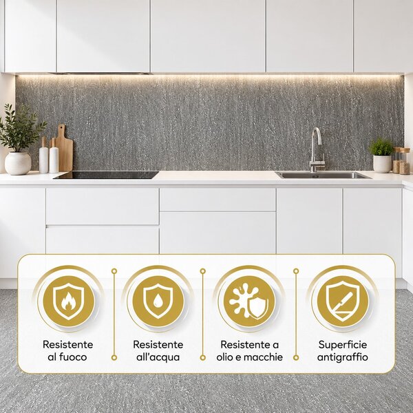 Divina Home Set 6 pz Pannello Decorativo effetto Pietra Gres 4,3 mt2 Rivestimento Murale PVC in UV 120 x 60 Pietra Cemento - DH104829
