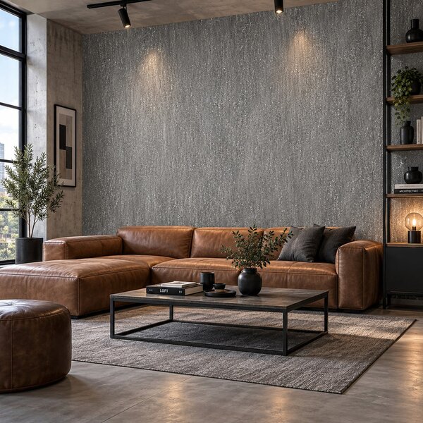 Divina Home Set 6 pz Pannello Decorativo effetto Pietra Gres 4,3 mt2 Rivestimento Murale PVC in UV 120 x 60 Pietra Cemento - DH104829