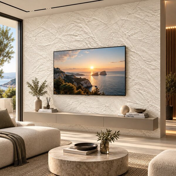 Divina Home Set 6 pz Pannello Decorativo effetto Pietra Gres 4,3 mt2 Rivestimento Murale PVC in UV 120 x 60 Pietra Bianco Leccese - DH104831