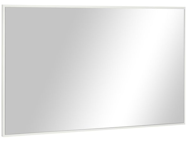 Specchio da Bagno con Cornice 104x60 cm in Truciolato e Vetro Bianco e Argento