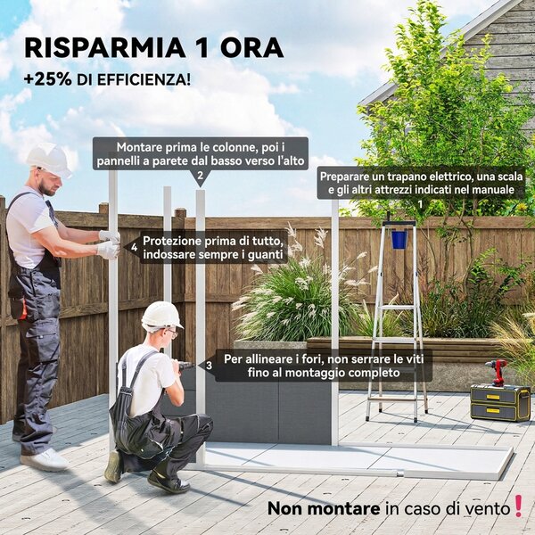 Outsunny Casetta da Giardino in Resina con Pavimento, 2 Porte con Blocco, Finestra, 2.4 x 1.3 m, Grigio | Aosom Italy