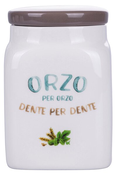 Barattolo Orzo 9,5x9,5x14,5 cm in New Bone China VdE Tivoli 1996 Le Travisate Bianco