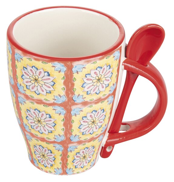 Tazza con Cucchiaino 12xØ8x10 cm in Ceramica VdE Tivoli 1996 Infinito favignana