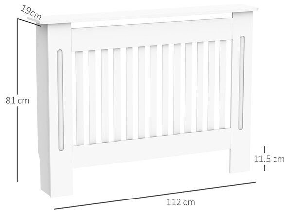 HOMCOM Copritermosifone in Legno MDF per Calorifero 112 x 19 x 81cm Bianco