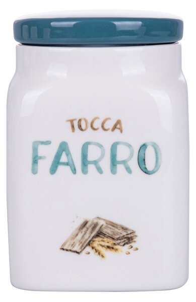 Barattolo Farro 9,5x9,5x14,5 cm in New Bone China VdE Tivoli 1996 Le Travisate Bianco