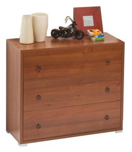 Comò 3 cassetti 91x45x81H cm noce antico
