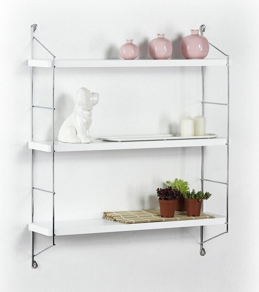 Mensola Neelix con 3 ripiani bianchi 60x15x68 cm bianco