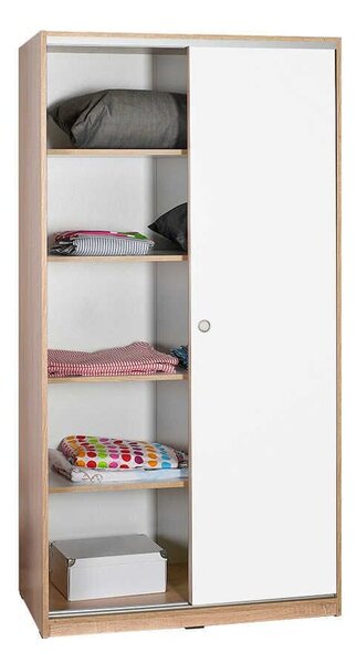 Armadio 94x182z52 cm sonoma bianco con ante scorrevoli