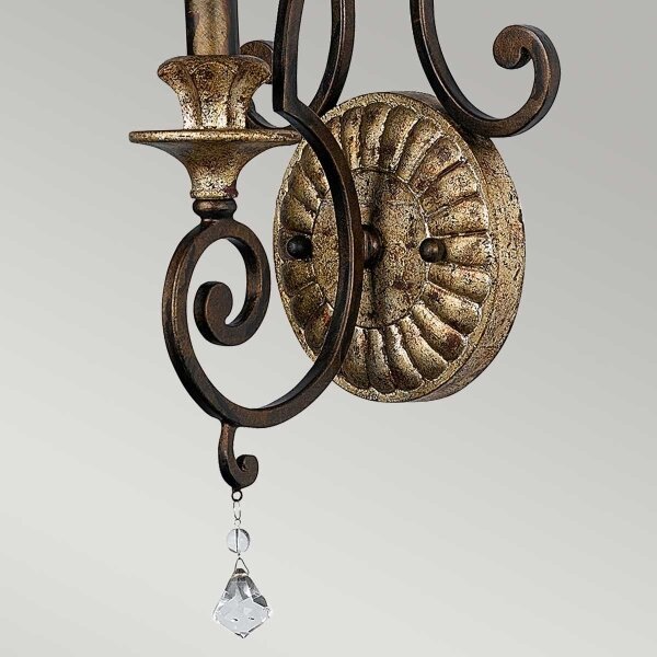 Quoizel QZ-MARQUETTE1 - Applique da parete MARQUETTE 1xE14/60W/230V, finitura bronzo