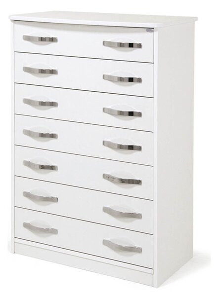 Cassettiera Settimino 75 111x76x42 cm bianco frassinato