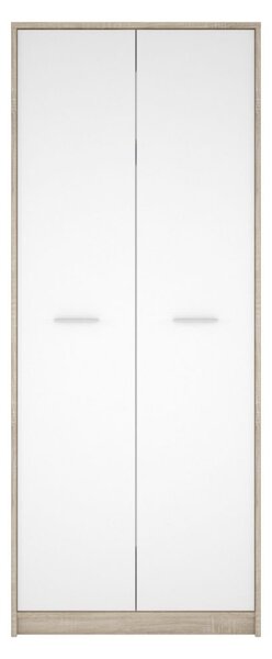 Armadio Nepo 80x54xx196,5 cm 2 ante rovere sonoma bianco