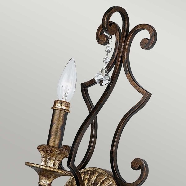 Quoizel QZ-MARQUETTE1 - Applique da parete MARQUETTE 1xE14/60W/230V, finitura bronzo