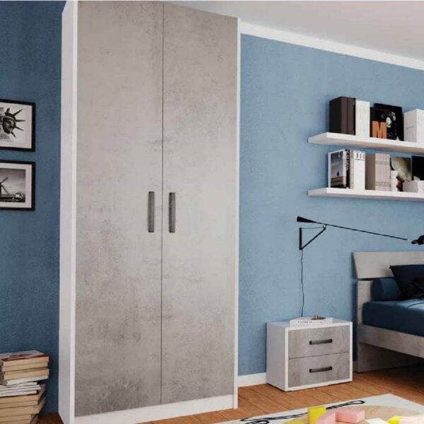 Armadio 247x58x90 cm 2 ante cemento
