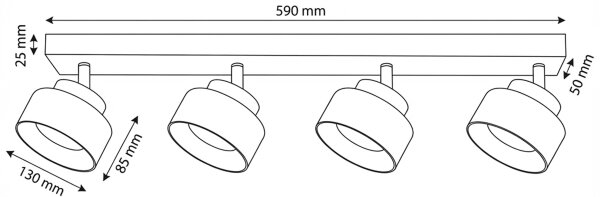 Brilagi - LED Faretto AURA LUX 4xGX53/30W/230V nero/fumé