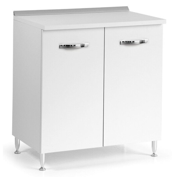Base cucina 80x50x85H cm due ante bianco frassinato