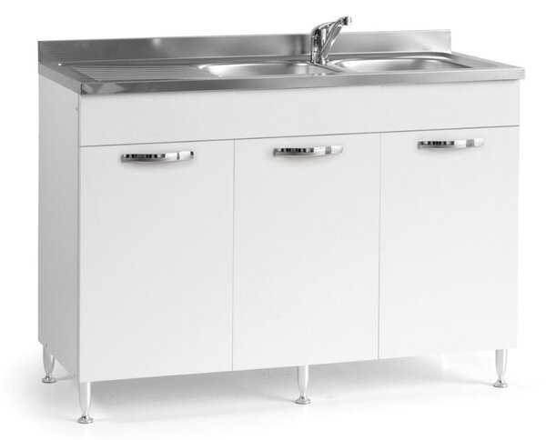 Mobile Sottolavello 120 cm con 3 ante bianco frassinato