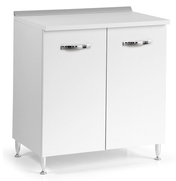 Base cucina 80x50x85H cm due ante bianco frassinato