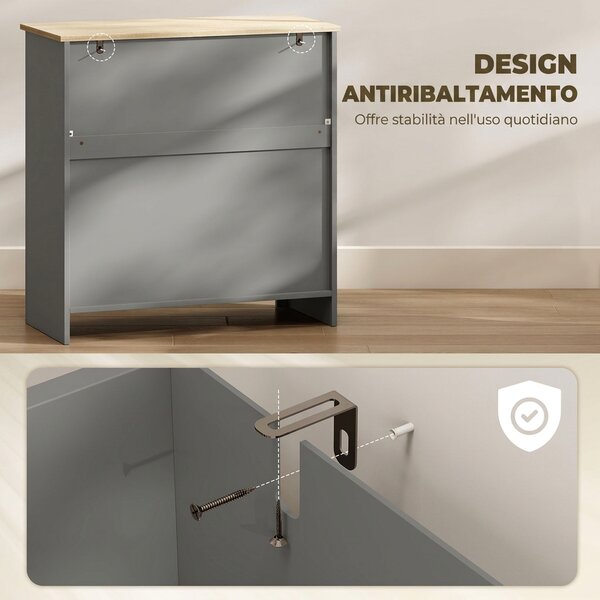 HOMCOM Credenza Cucina con Cassetto e Armadietto, Mobile contenitore con Ripiano Regolabile, in Legno, 78.5x35x80 cm, Multicolore | Aosom Italy