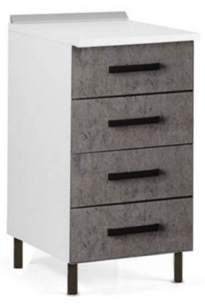 Cassettiera 4 cassetti 40x50x85H cm cemento