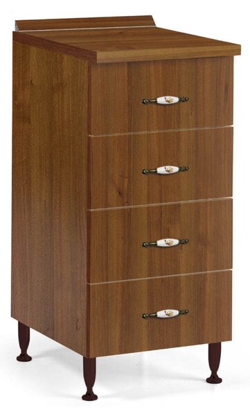 Cassettiera 4 cassetti 40x50x85H cm noce antico