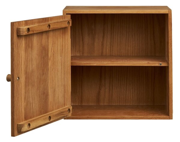 Mensola di colore naturale in rovere massiccio con ripiani multipli 18 cm Townsville – House Nordic