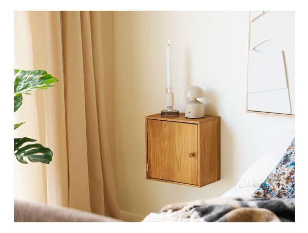 Mensola di colore naturale in rovere massiccio con ripiani multipli 18 cm Townsville – House Nordic