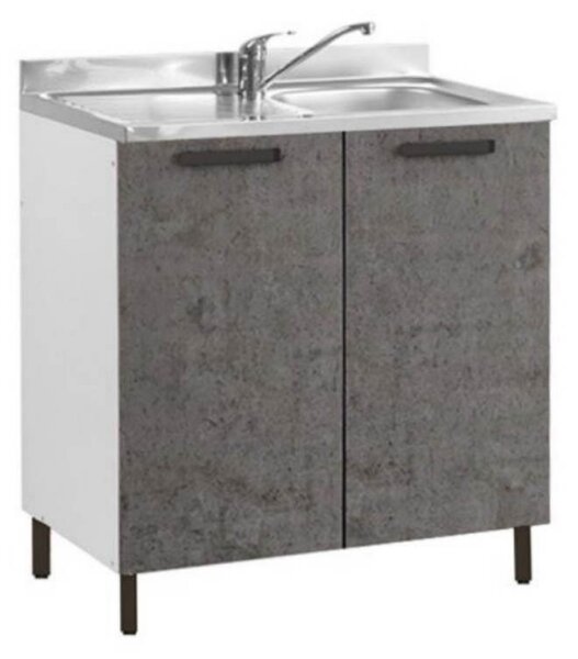 Mobile Sottolavello 80x50 cm con due ante cemento