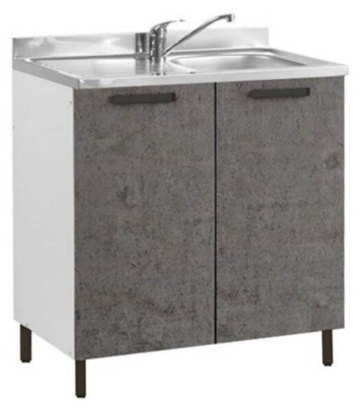 Mobile Sottolavello 80x50 cm con due ante cemento