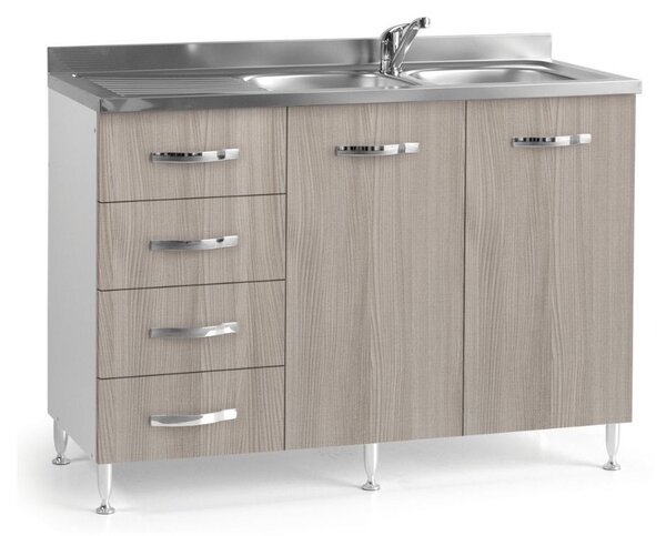 Mobile Sottolavello con cassettiera 120 cm olmo sinistro