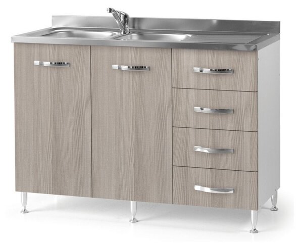Mobile Sottolavello con cassettiera 120 cm olmo destro