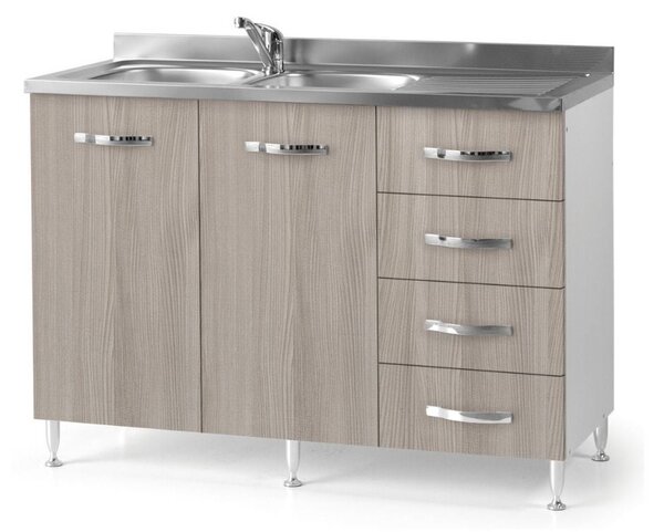 Mobile Sottolavello con cassettiera 120 cm olmo destro