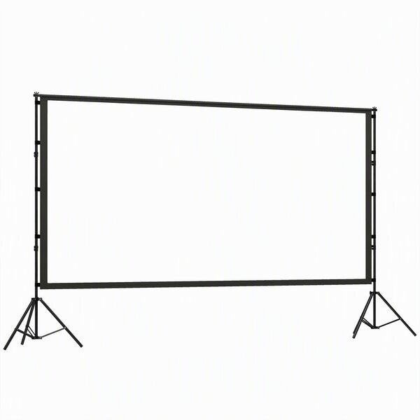 HOMCOM Telo per Proiettore 120" 16:9 HD 4K/8K, Angolo di Visione 160°, Doppia Facciata e Treppiedi Pieghevoli, Bianco | Aosom Italy