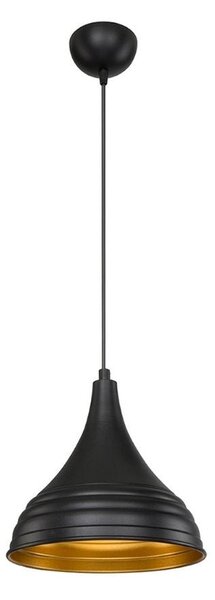 Lampada a sospensione Leda in metallo nero