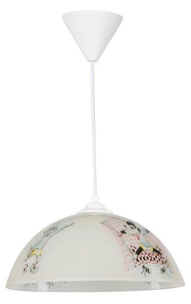 Lampada per cameretta Mufi vetro bianco con disegni